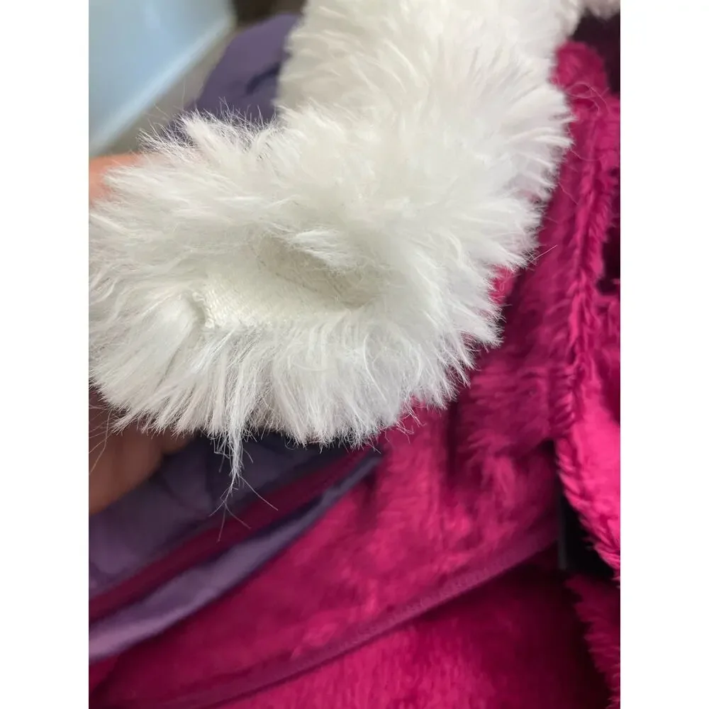 Snozu Girls Snow Jacket Size 2T Ombré Purple Pink Hood Faux Fur